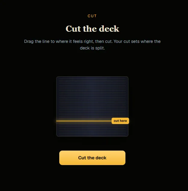 Cutting the tarot deck
