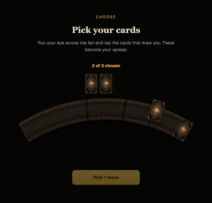 Picking the tarot cards